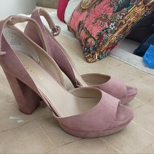 Sun + Stone Dusty Pink Block Heel Sandals